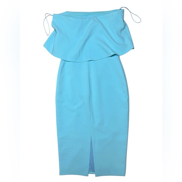 Likely Strapless Ruffle Overlay Bodycon Dress Blue Size 2 from Revolve - Picture 2 of 4